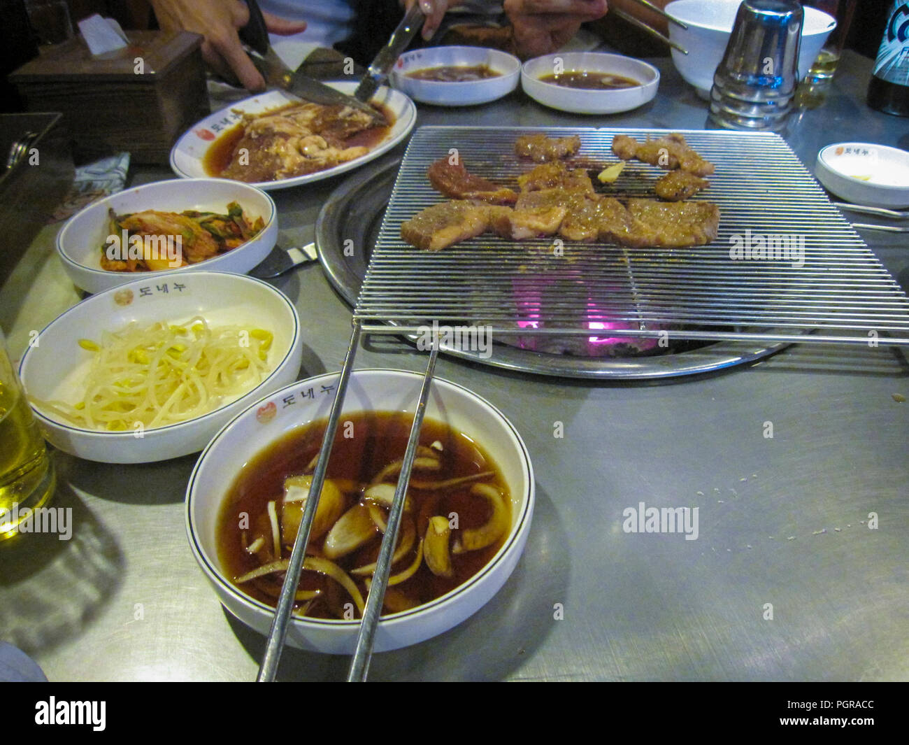 Beef in a Korean Barbecue, Korean Food, in Seoul South Korea Stock
