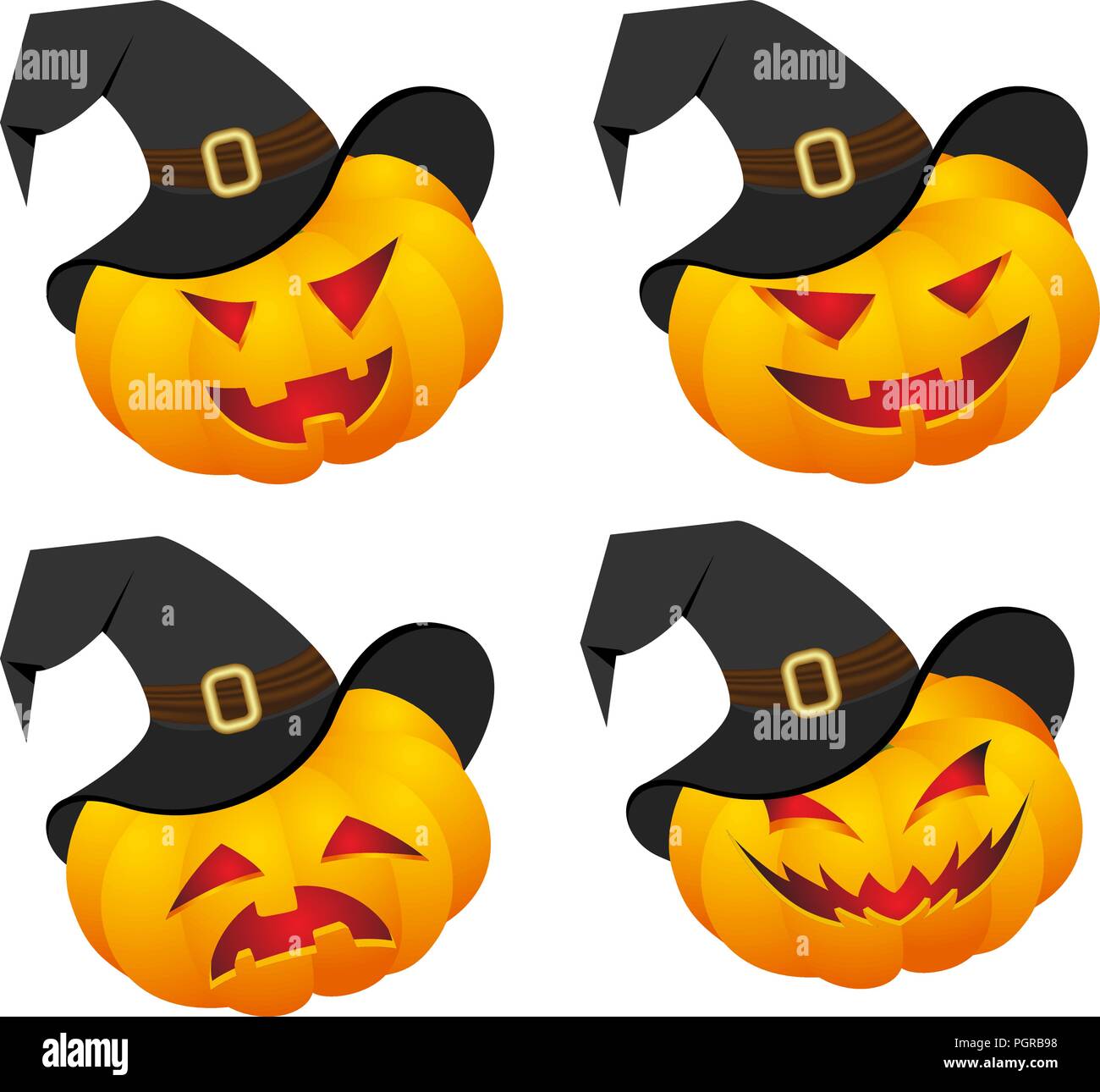 Set of pumpkin emoticons Stock Vector Image & Art Alamy