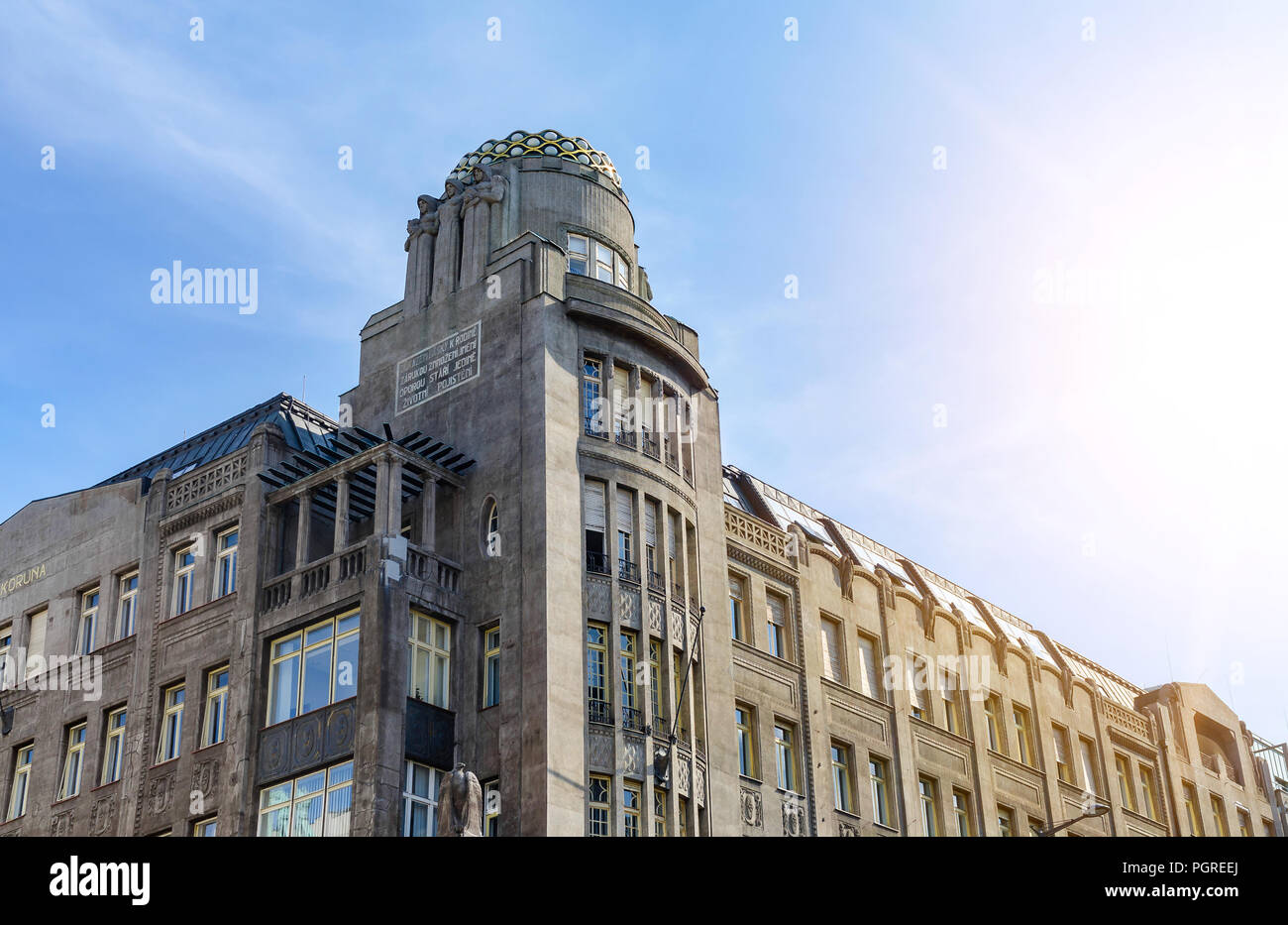 Fragment of a beautiful building against the sky. Stock Photo