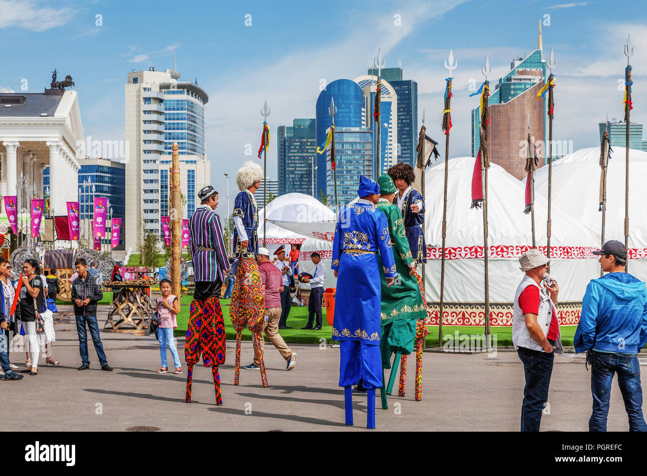 ASTANA, KAZAKHSTAN - JULY 5, 2016: Colorful festival of nomadic
