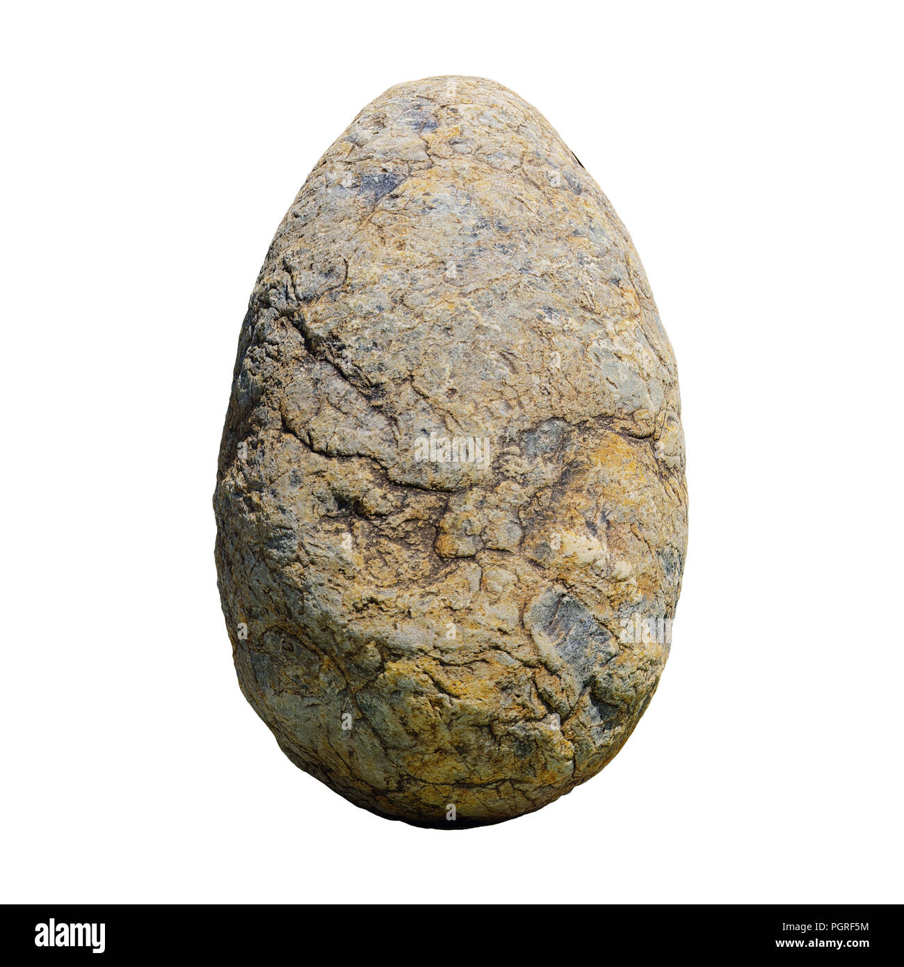 dinosaur egg, ancient stone dino egg isolated on white background Stock Photo