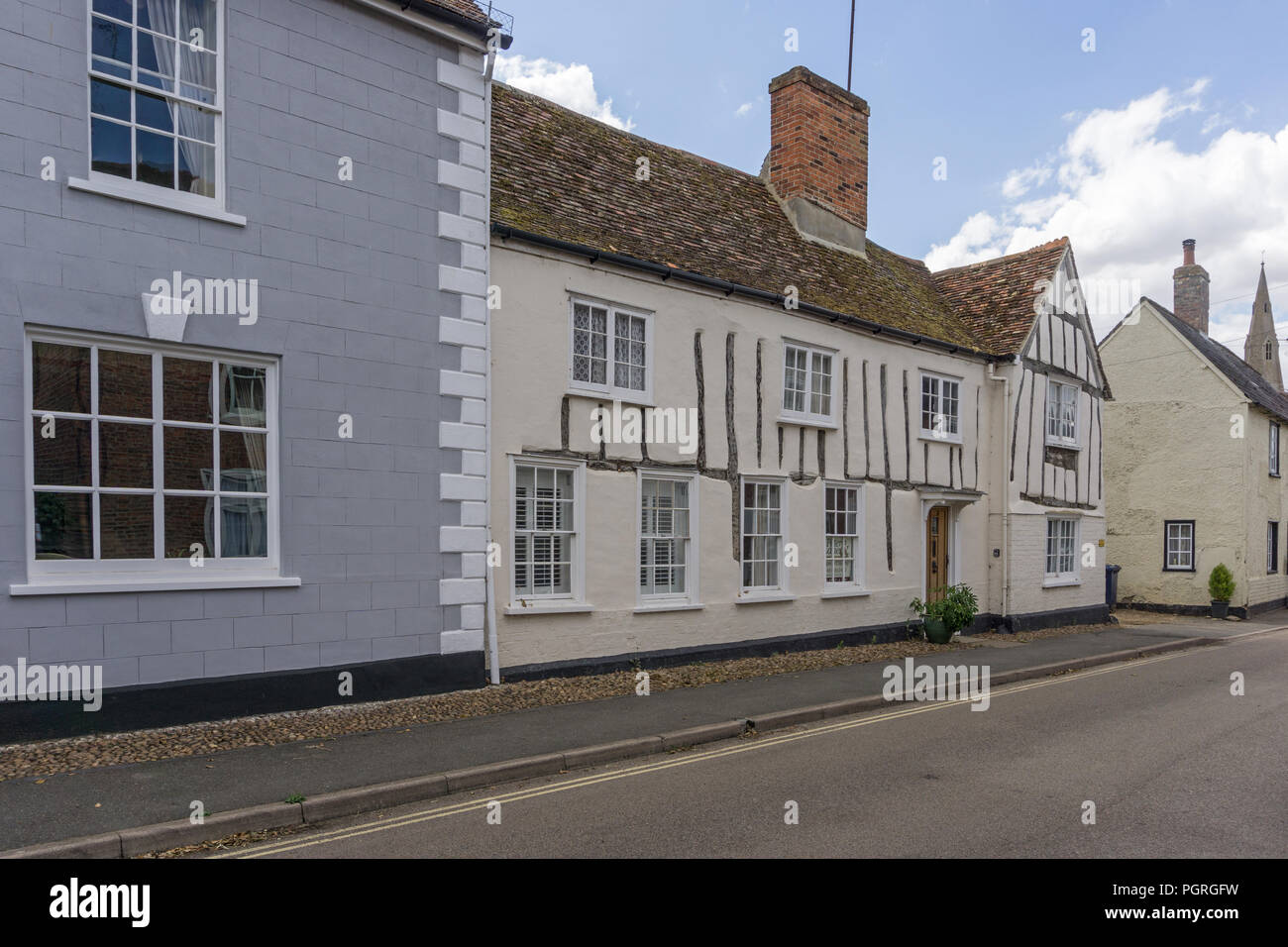 Hothorpe, a 15th century building, incorporating a Hall and Cross-wing in the market town of Kimbolton, Cambridgeshire, UK Stock Photo