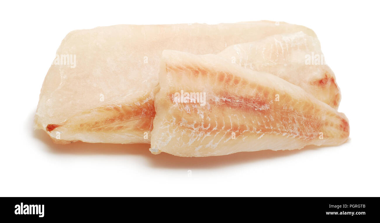 frozen fish fillets isolated on white Stock Photo Alamy