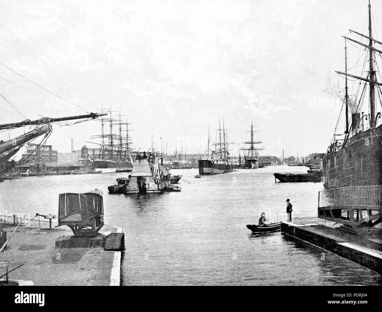 Victorian Dock, London, early 1900s Stock Photo