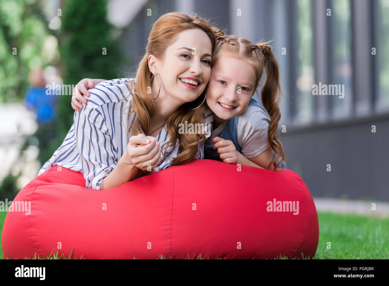 Portrait happy family resting hi-res stock photography and images - Alamy