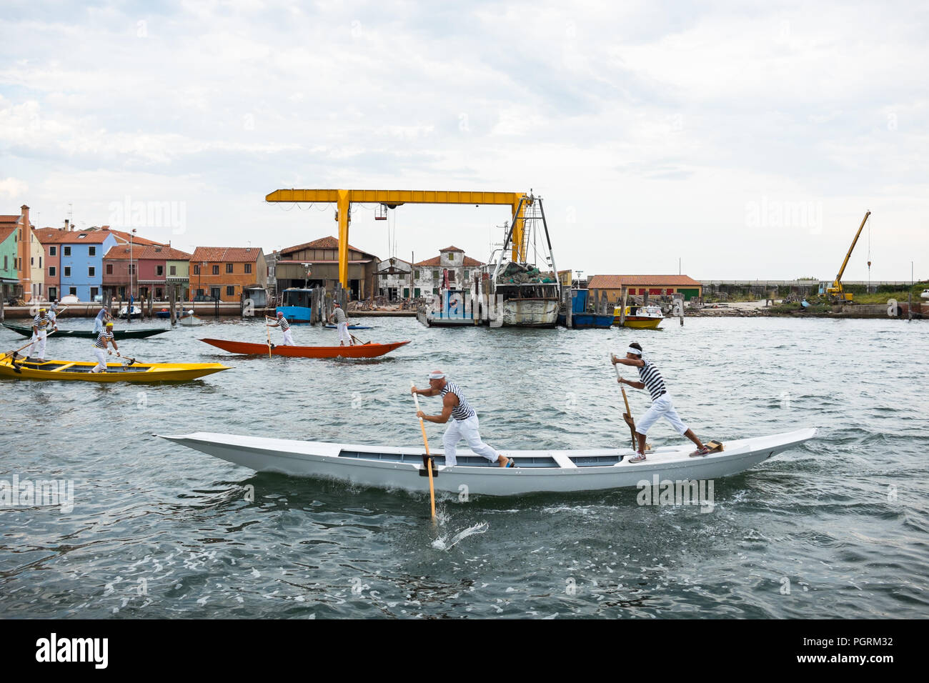 Bootsrennen im Lido vor Venedig Stock Photo