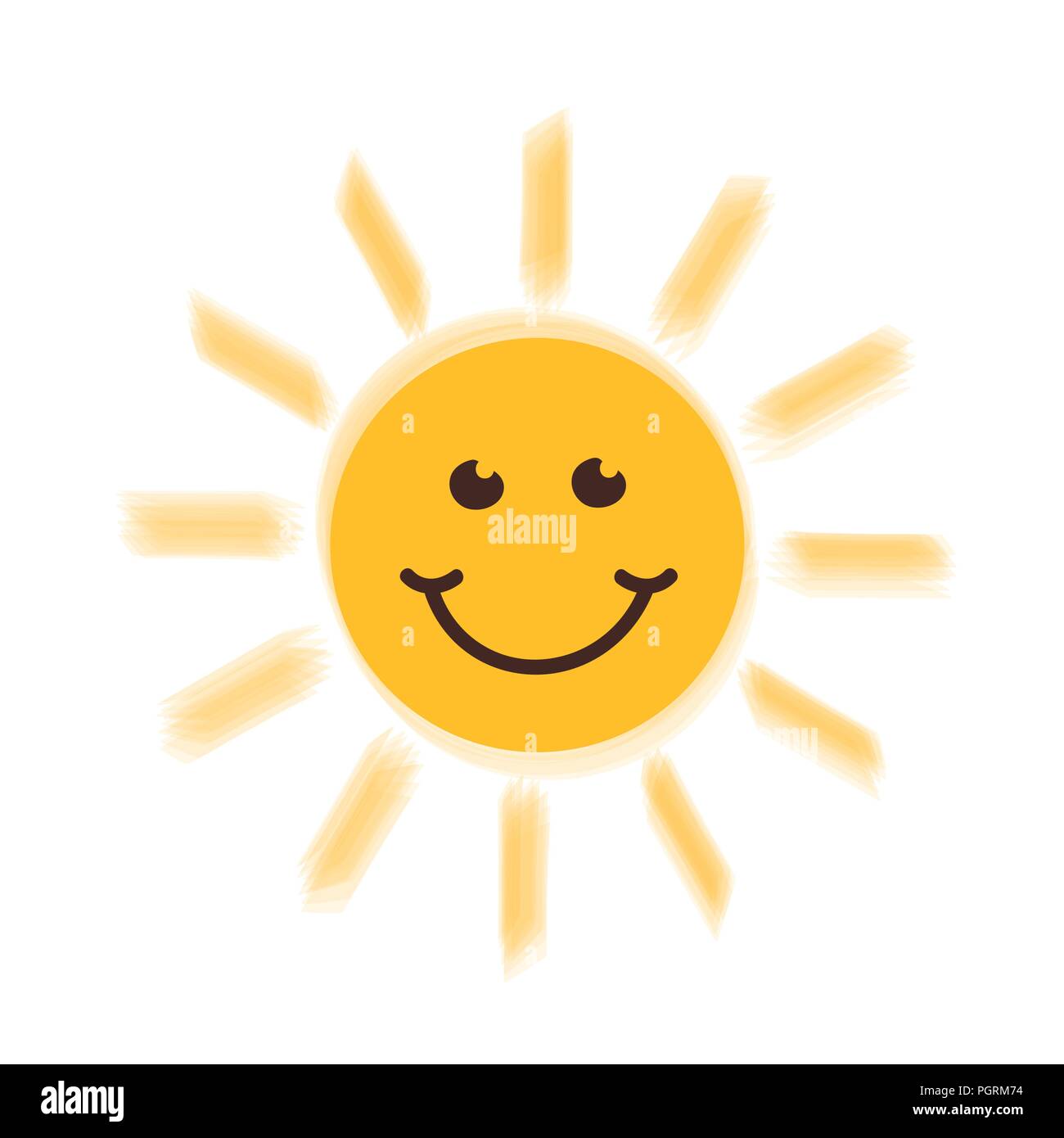 happy smiling yellow sun face vector illustration EPS10 Stock Vector