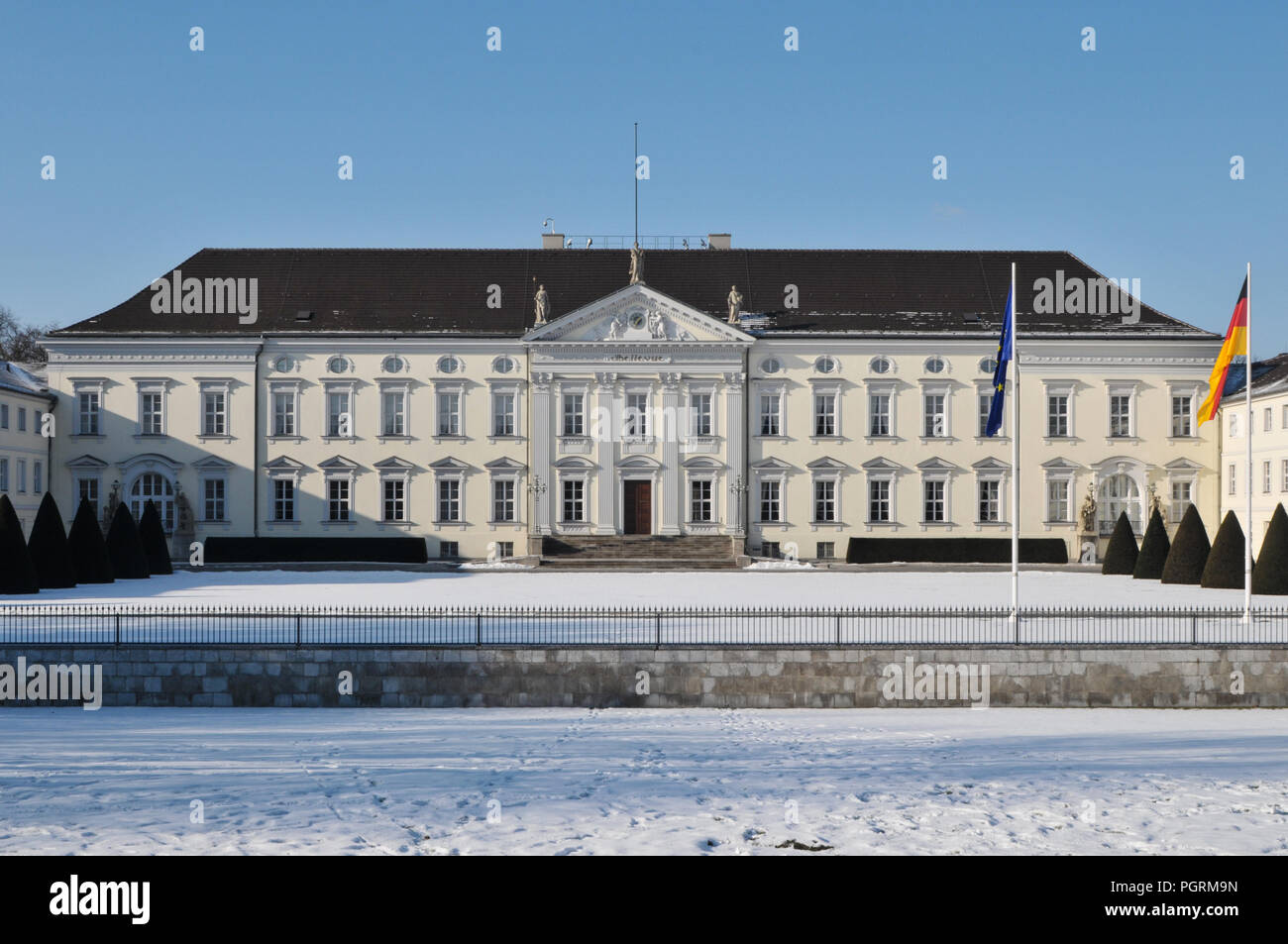 Schloss Bellevue im Winter Stock Photo