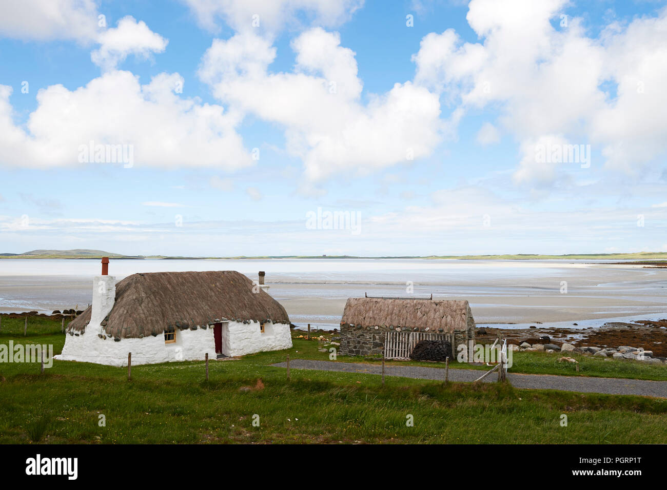 Traditional croft houses, North Uist, Scotland, UK Stock Photo