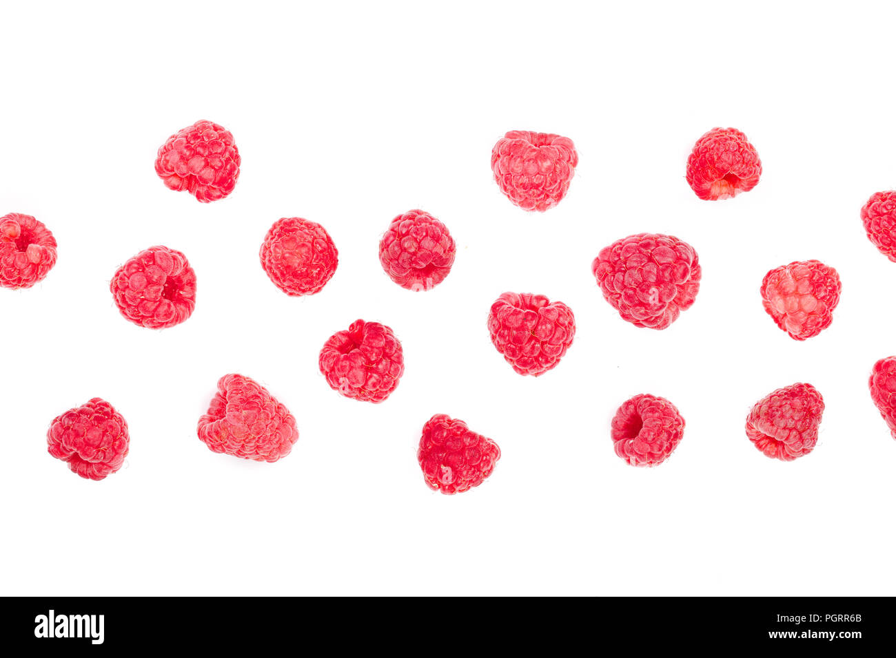 Raspberry Flat Lay raspberries isolated on white background with copy space for your text ...