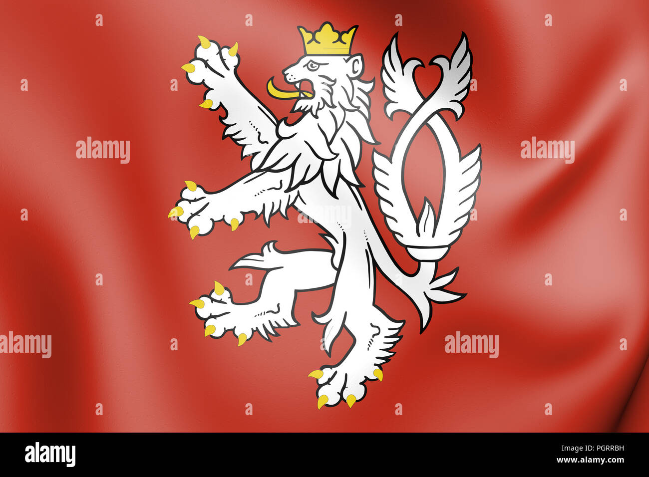 3D Flag of Bohemia (Coat of Arms), Czech Republic. 3D Illustration Stock Photo Alamy