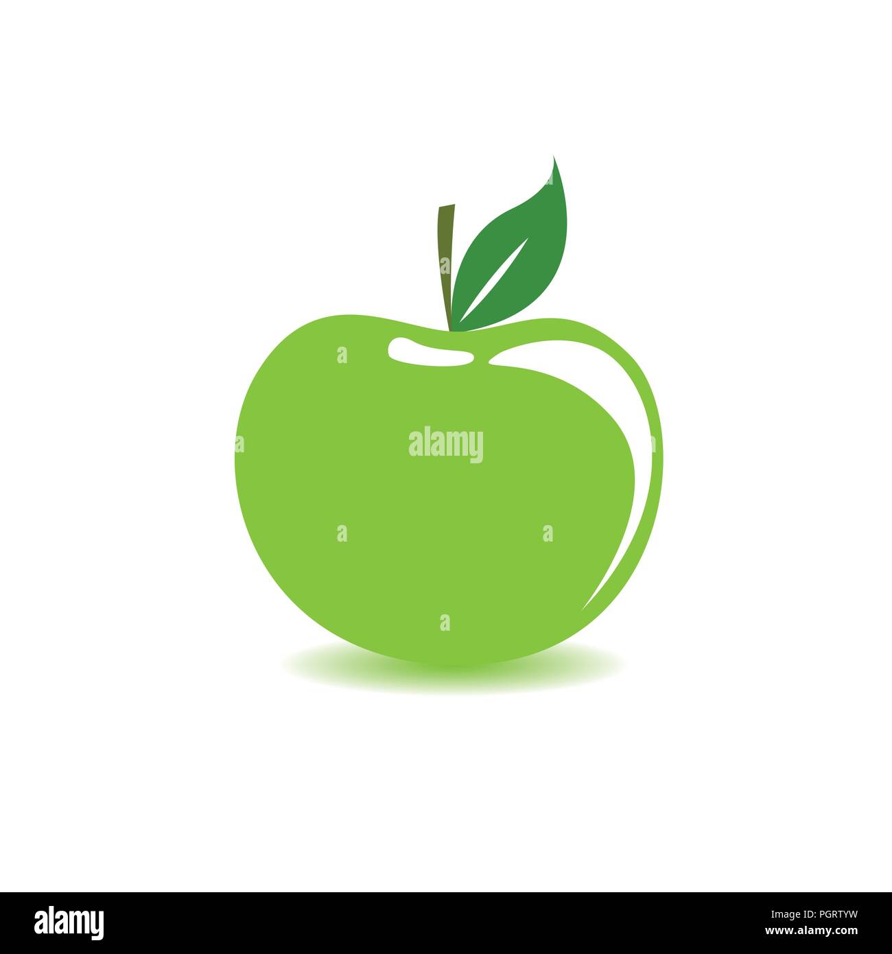 green apple on white background vector illustration EPS10 Stock Vector