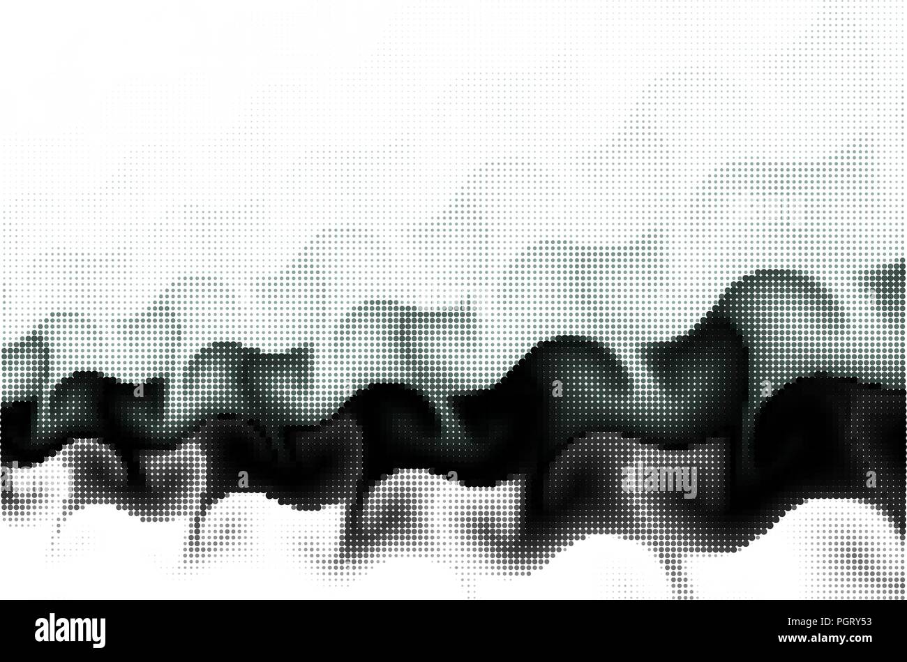 Smooth delicate waves - halftone vector design Stock Vector