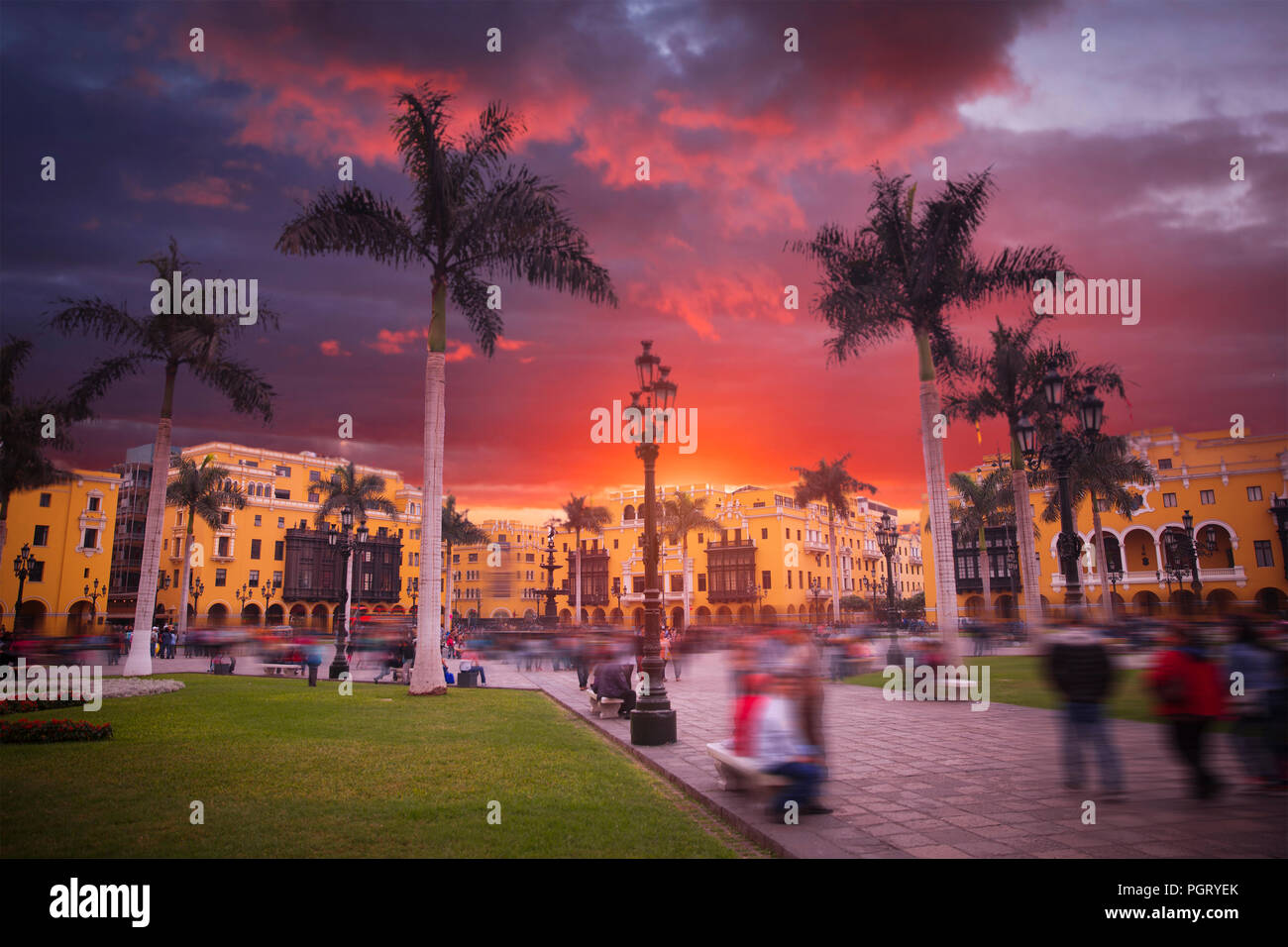 The Central Square Of Lima The Capital Of Peru Stock Photo Alamy