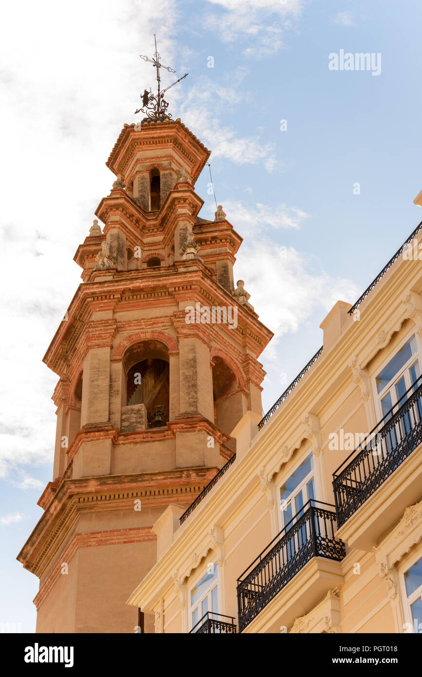 Bell tower of the church of San Lorenzo. Valencia. Spain Stock Photo