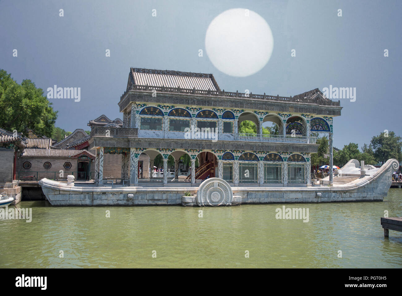 stone boat Beijing. Summer Imperial Palace Stock Photo