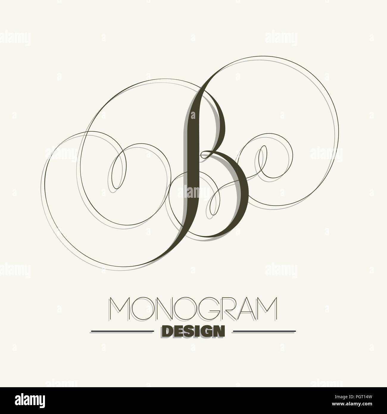 Elegant Monogram Design Letter B Stock Vector Image Art Alamy