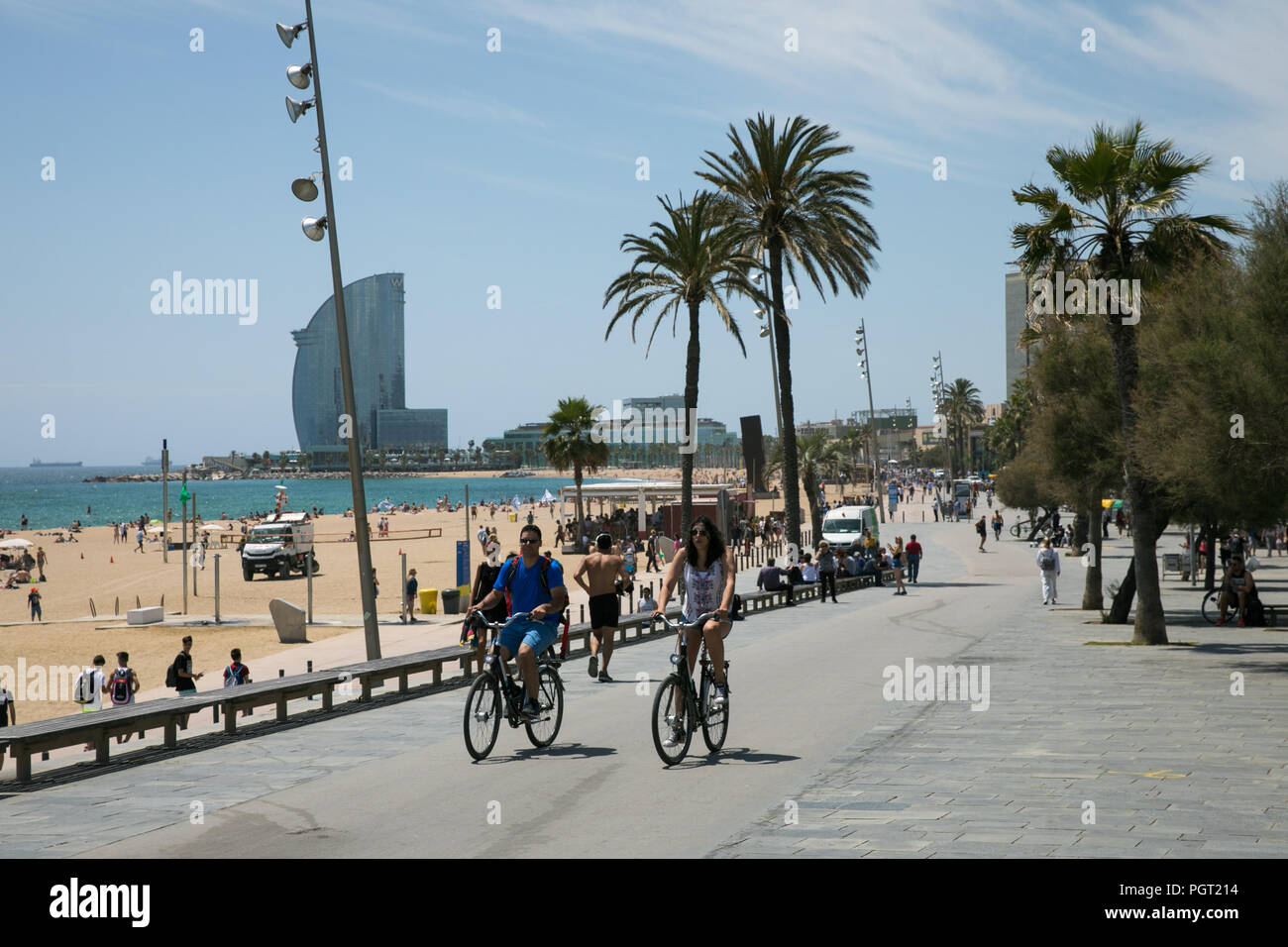 Beach, Barcelona Stock Photo Alamy