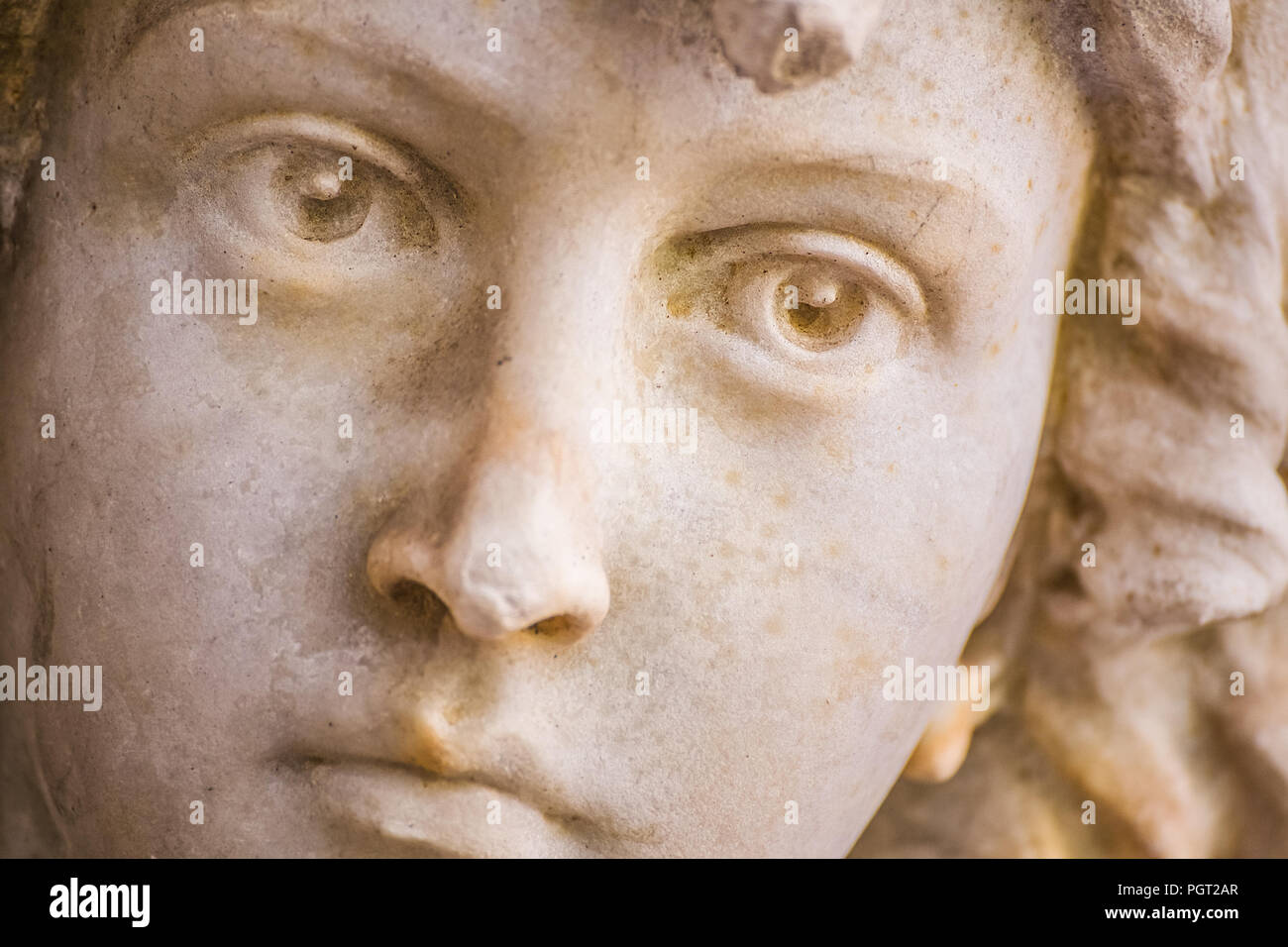 closeup of face of statue of angel Stock Photo Alamy