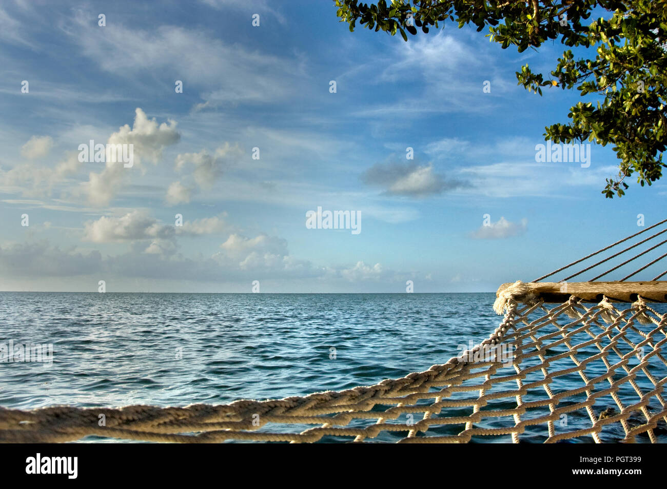 Paradise is a hammock overlooking blue ocean and sky in the Florida