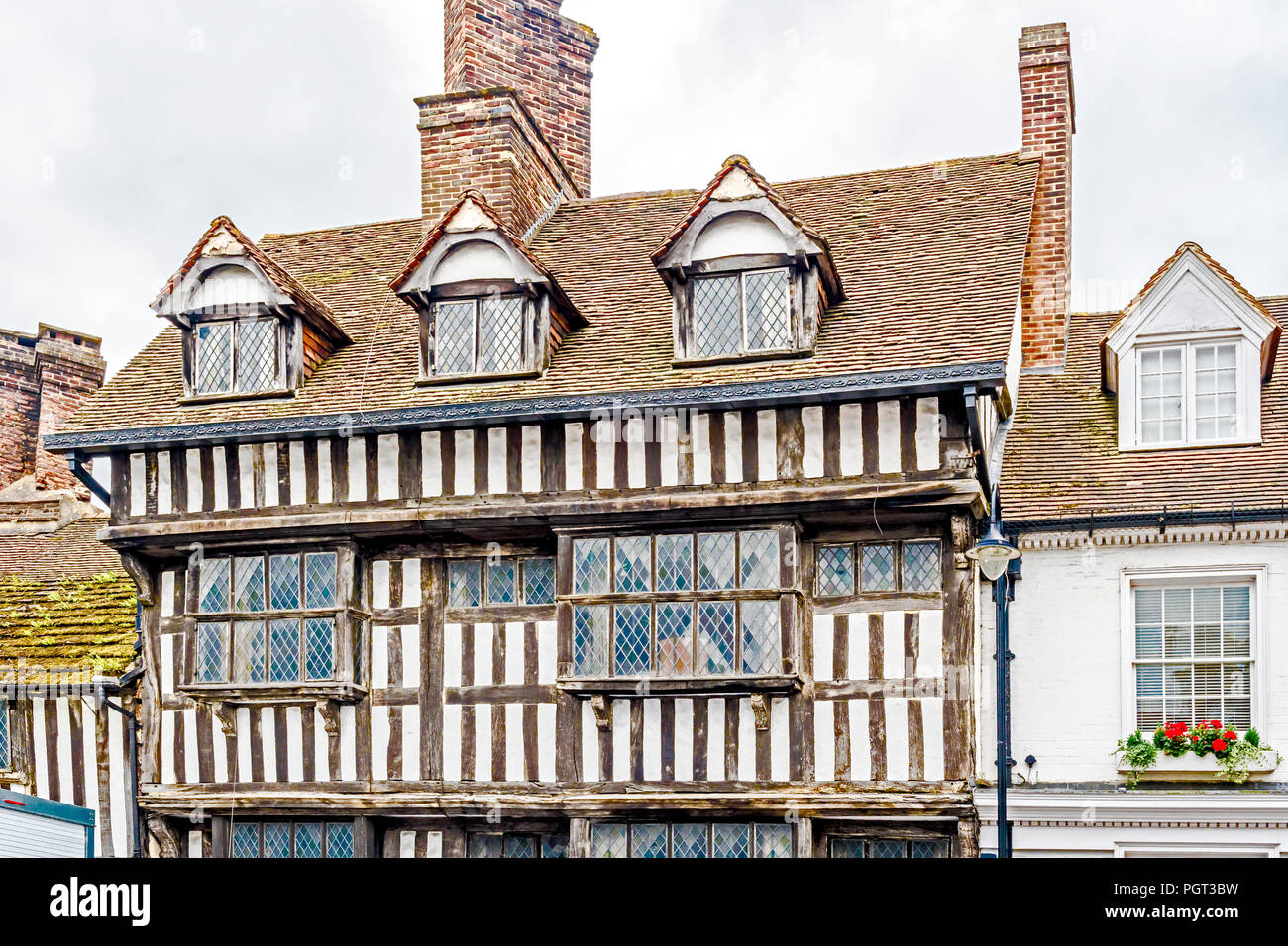 East Grinstead (Sussex, England) Cromwell House in Tudor Style Stock