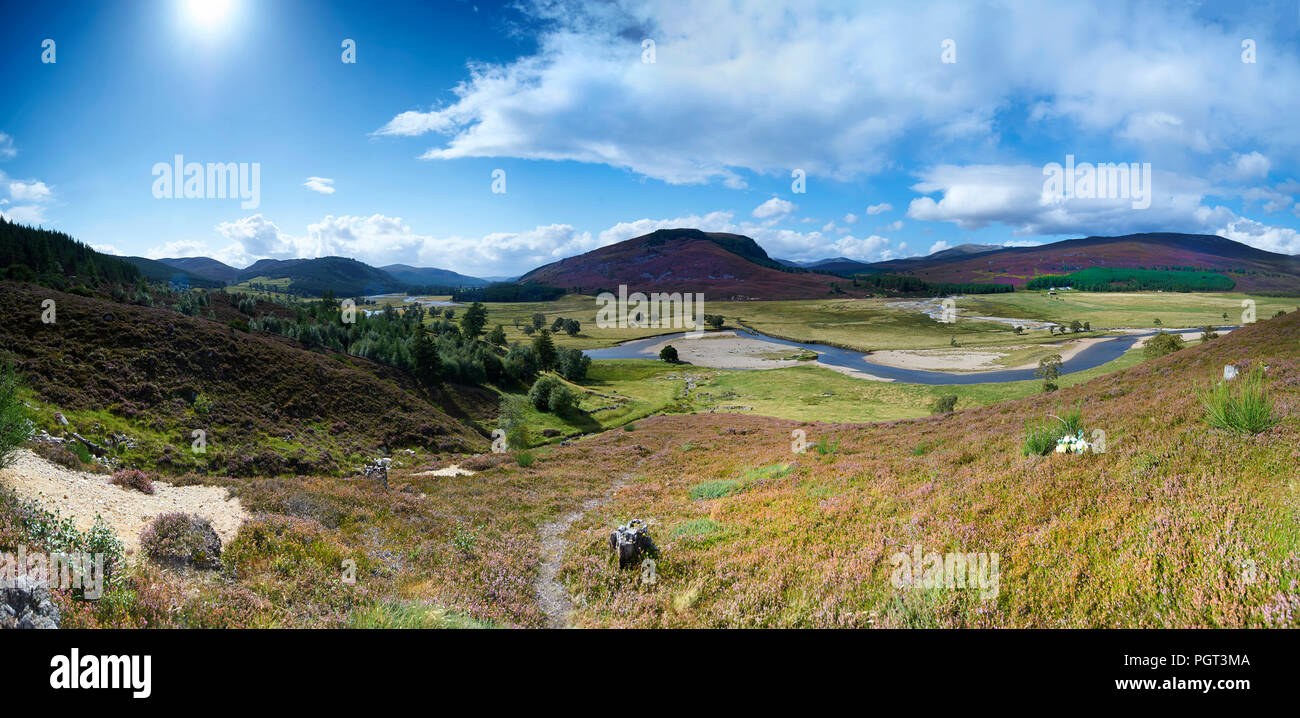 Panoramic view of Linn of Dee valley, Perth and Kinross, Cairngorms
