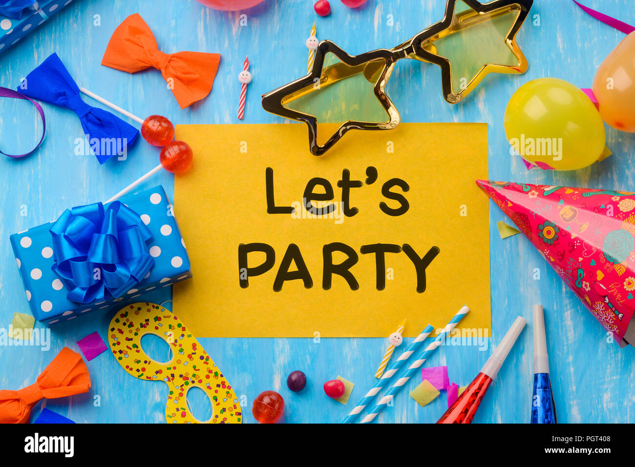 Creative bright party invitation Stock Photo