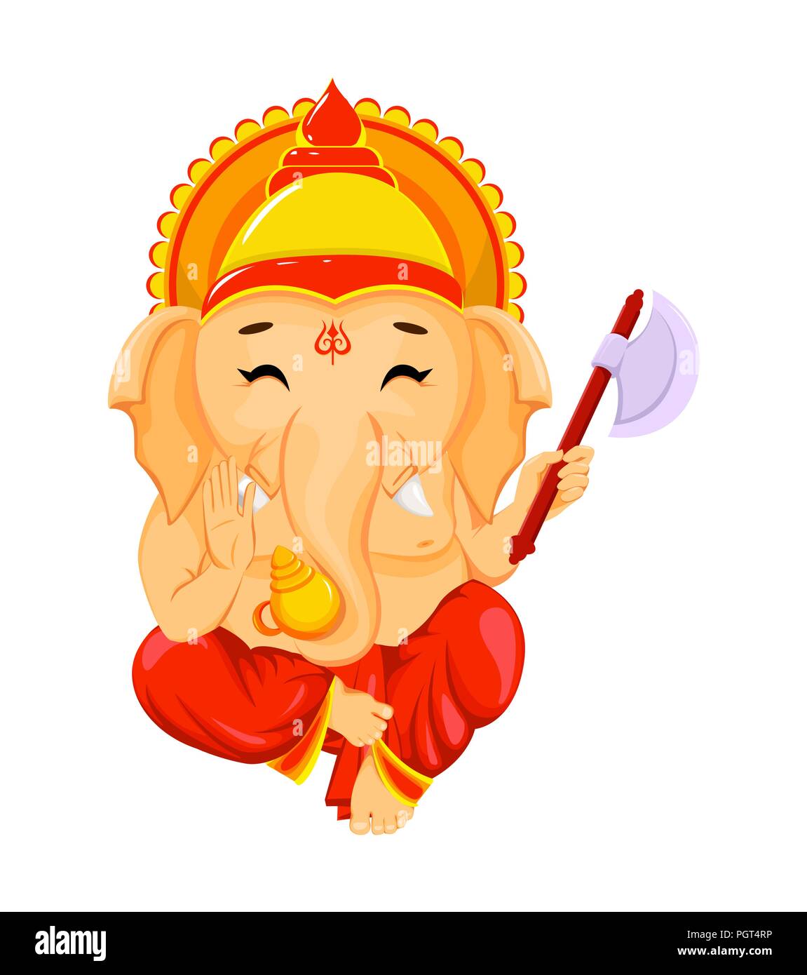 Happy Ganesh Chaturthi, traditional Indian festival. Sitting Lord ...