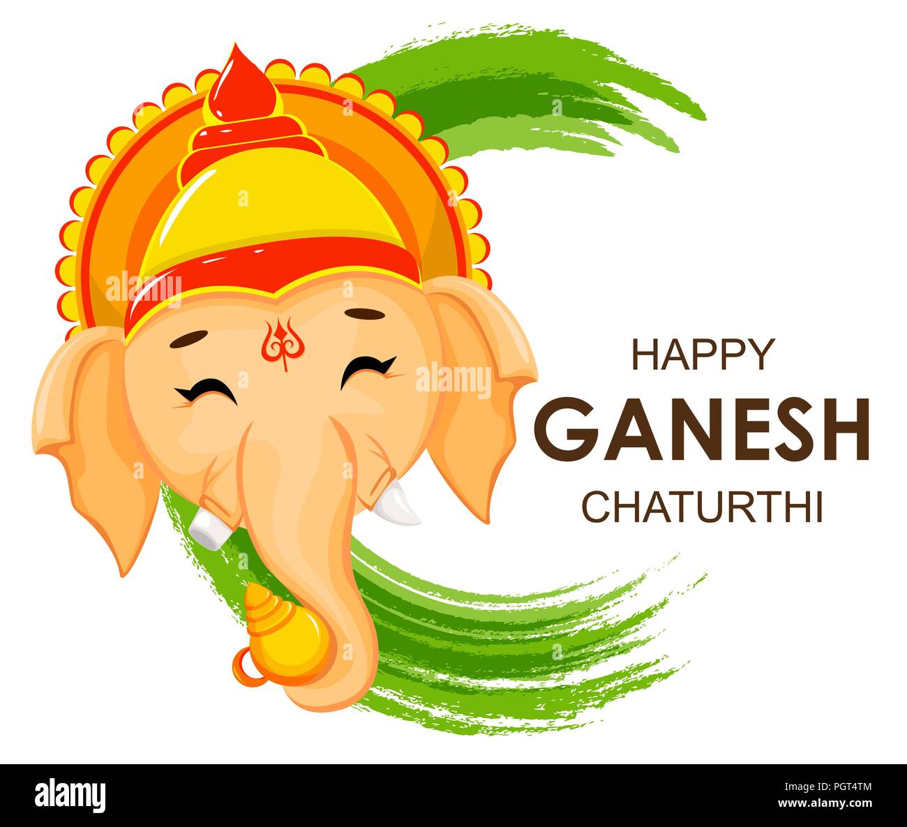 Happy Ganesh Chaturthi greeting card for traditional Indian festival ...