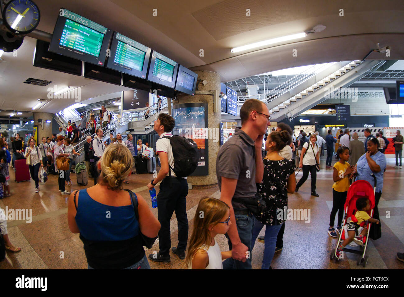 Passengers at PartDieu station, Lyon, France Stock Photo Alamy