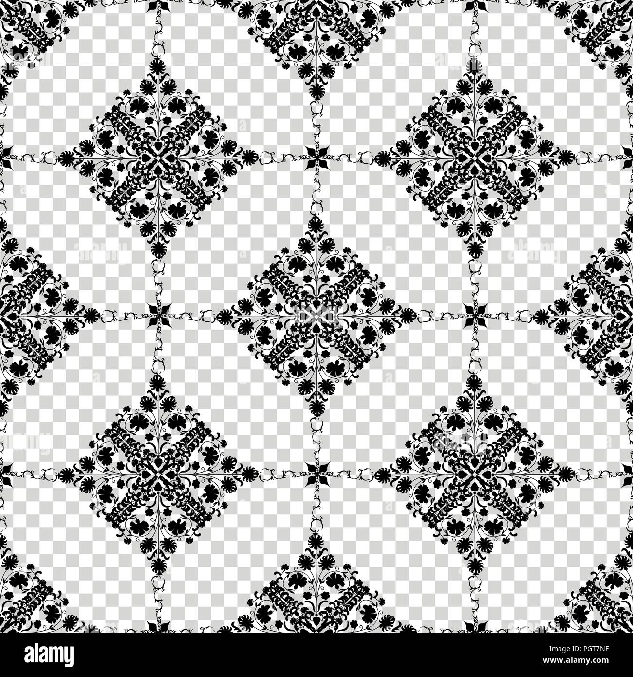 Seamless pattern with intersecting floral elements. Art Nouveau Stock Vector