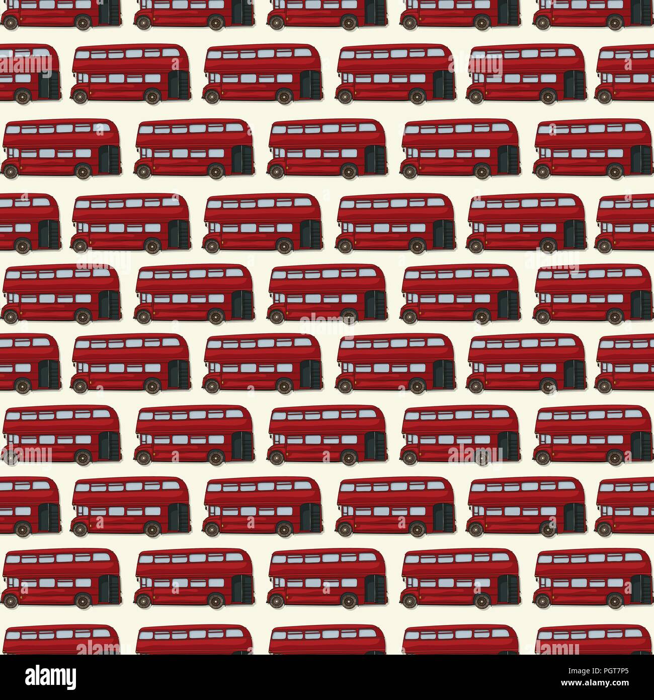 Cartoon style double decker seamless pattern Stock Vector