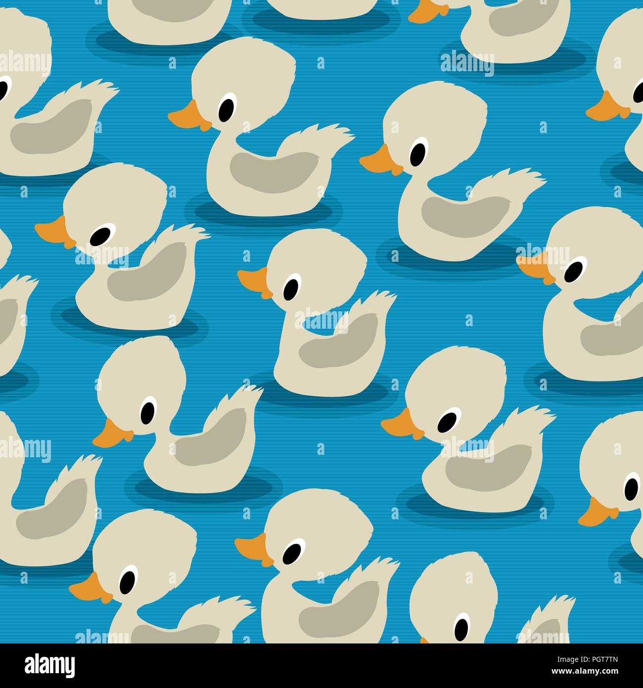 White ducklings seamless pattern design Stock Vector