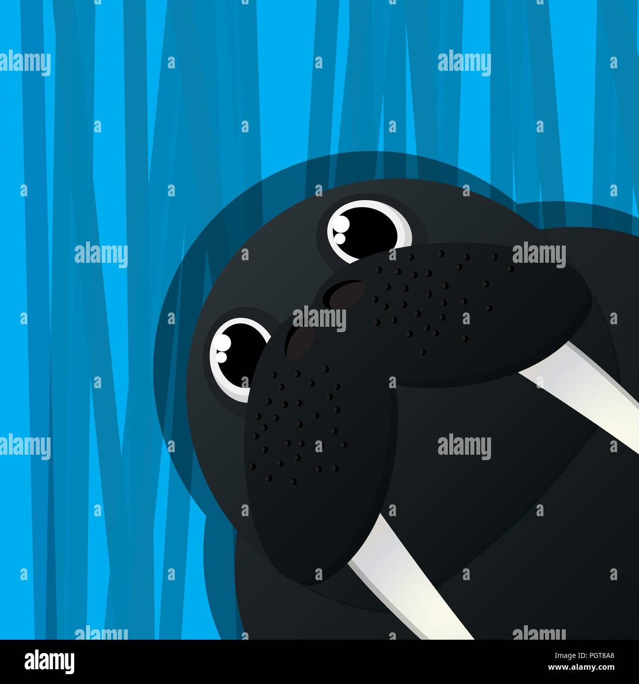 Funny walrus avatar icon for web Stock Vector