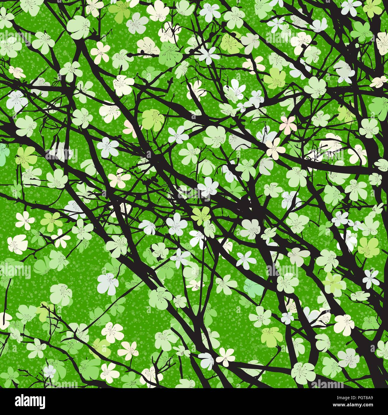 Spring theme blossom tree background for print Stock Vector Image & Art ...