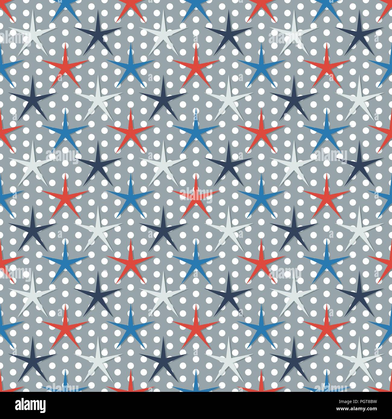 Seamless stars pattern in colors Stock Vector