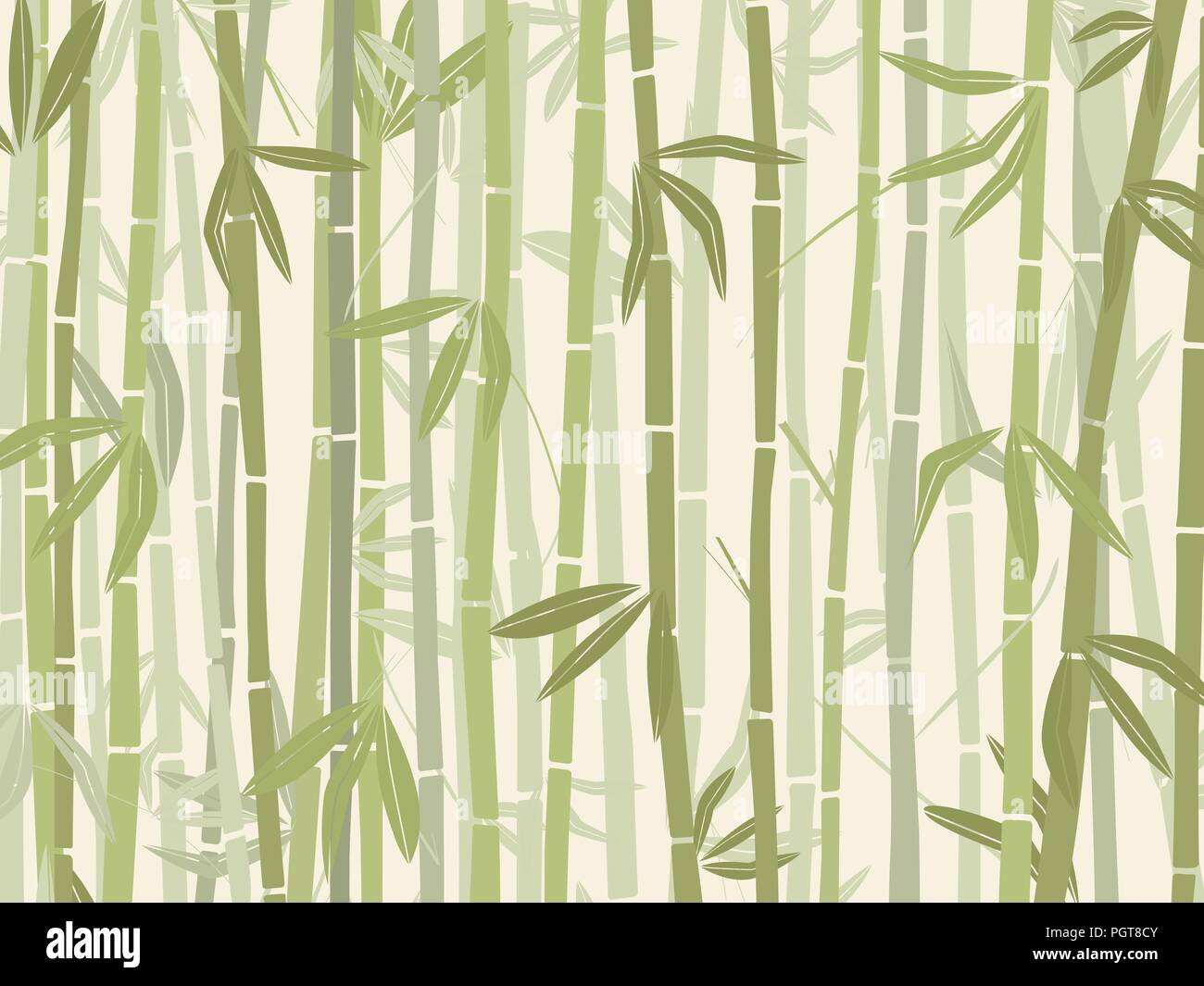 Bamboo Forest Background In Green Tones Stock Vector Image Art Alamy