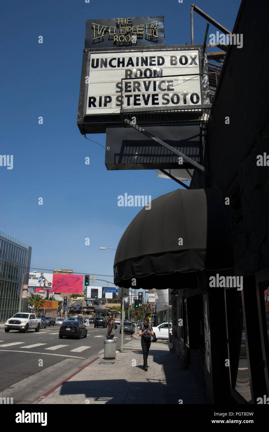 Exterior of the Viper Room club on the Sunset Strip in Los Angeles, CA Stock Photo