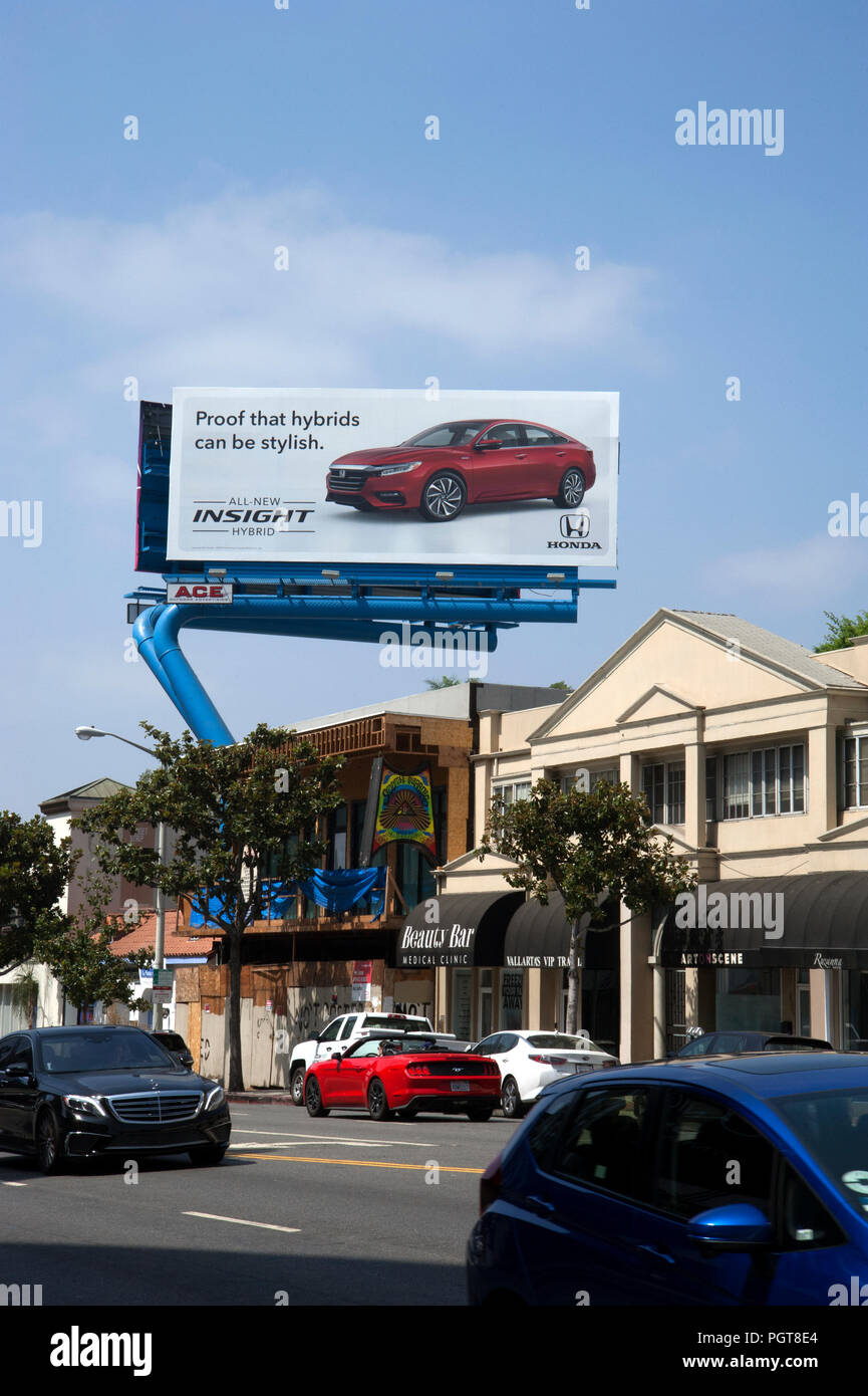 Honda billboard on the Sunset Strip in Los Angeles, CA Stock Photo