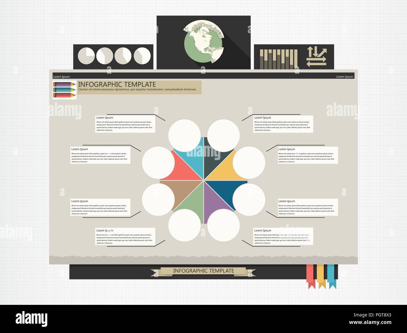 Retro style infographic template Stock Vector Image & Art - Alamy