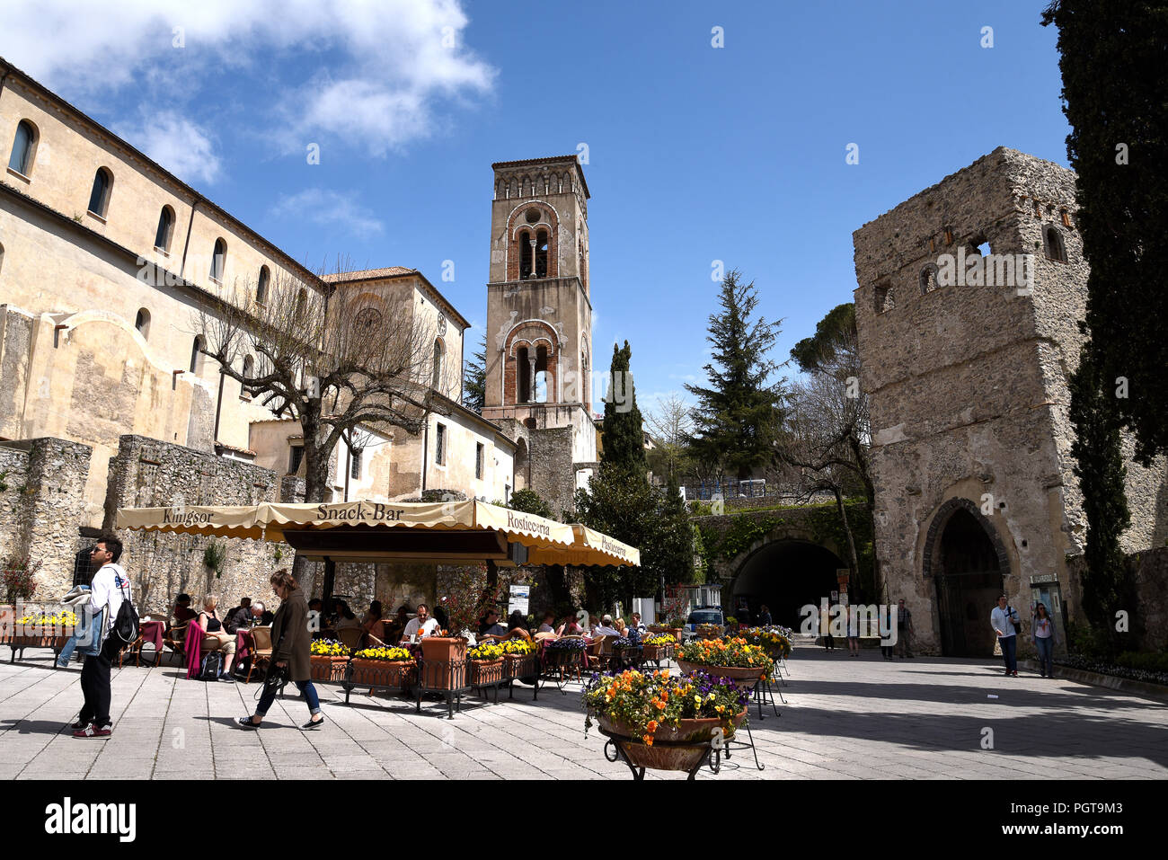 Ravello is high above the Amalfi Coast in Southern Italy with fantastic views over the coastline