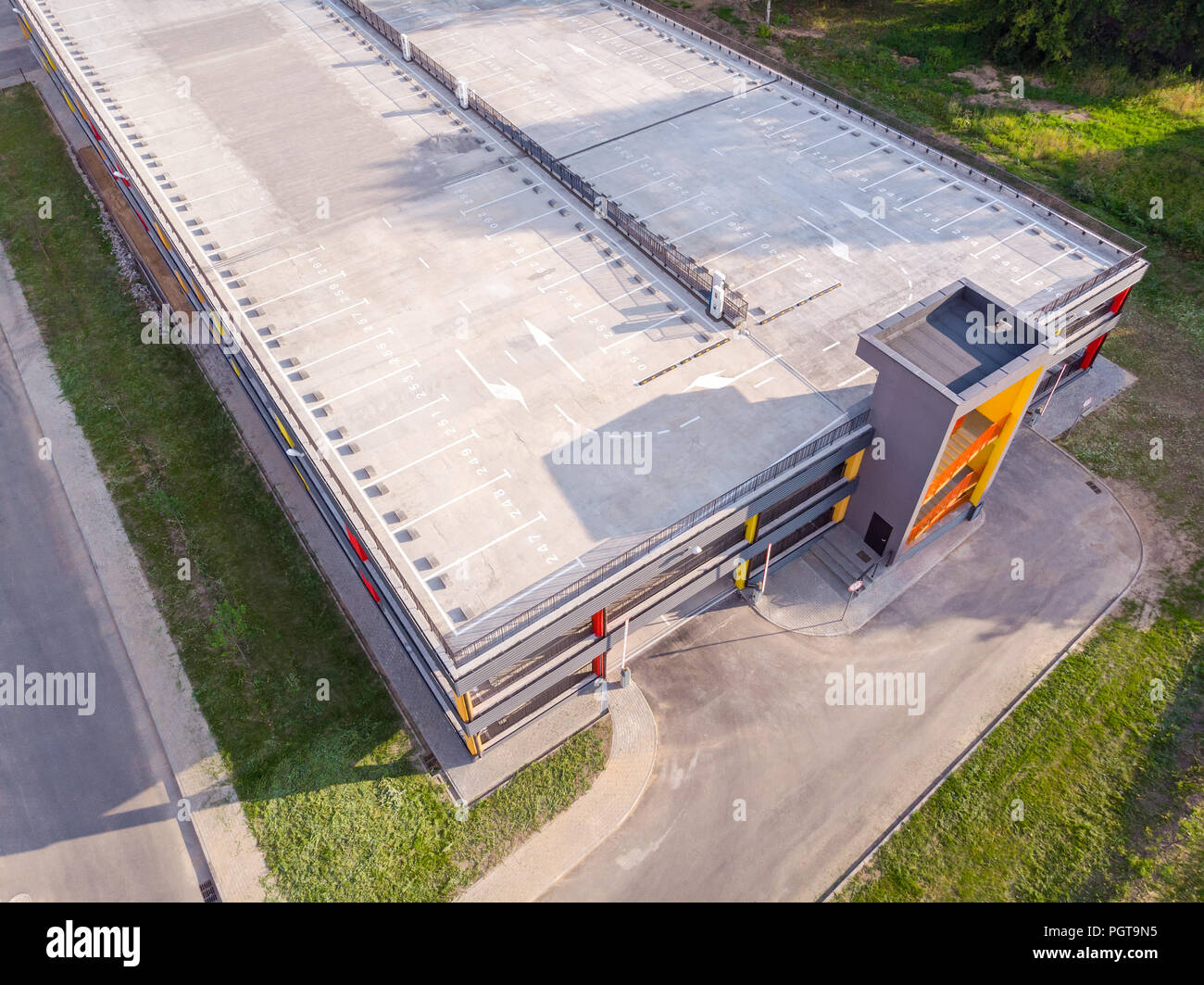 Aerial Top View Of Modern Parking Garage Building Stock Photo Alamy
