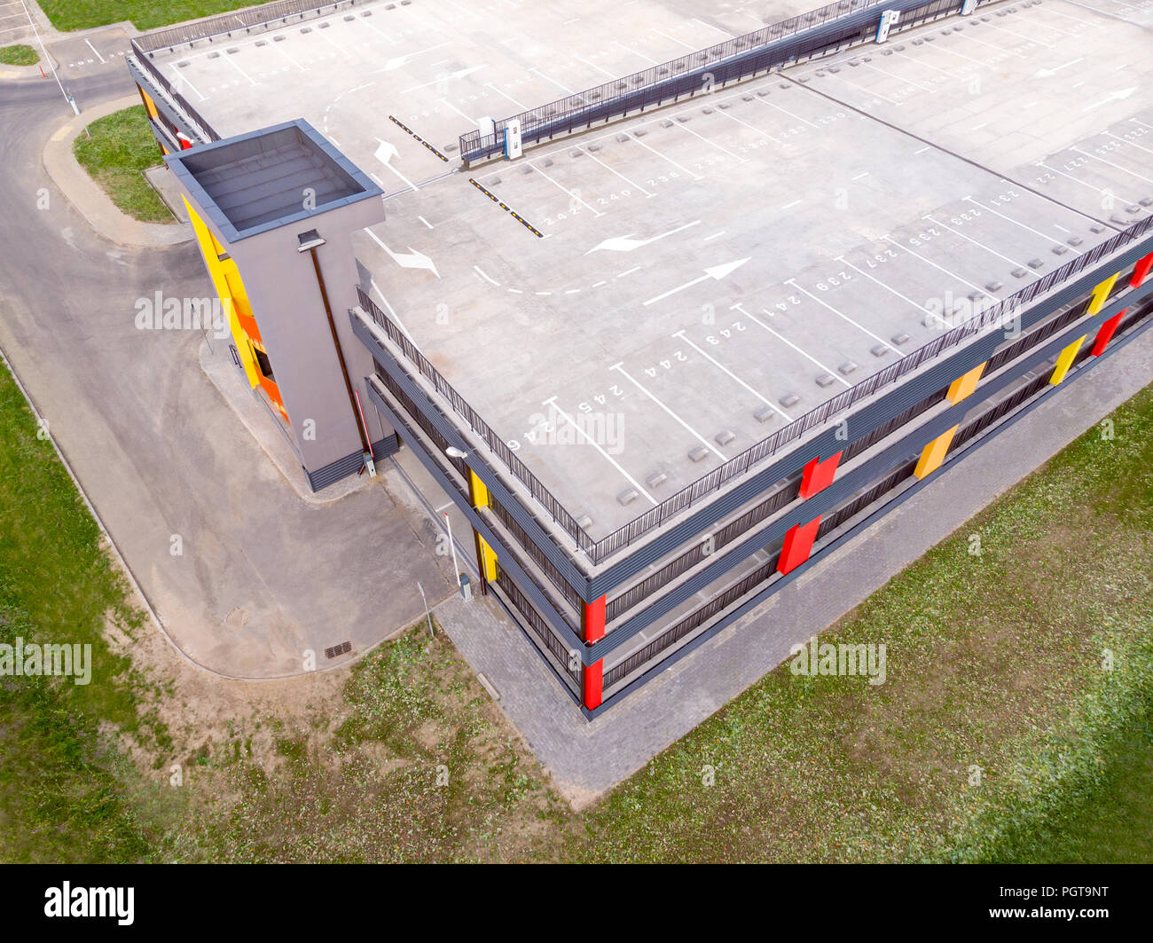 Aerial Top View Of New Parking Garage In City Residential Area Stock Photo Alamy