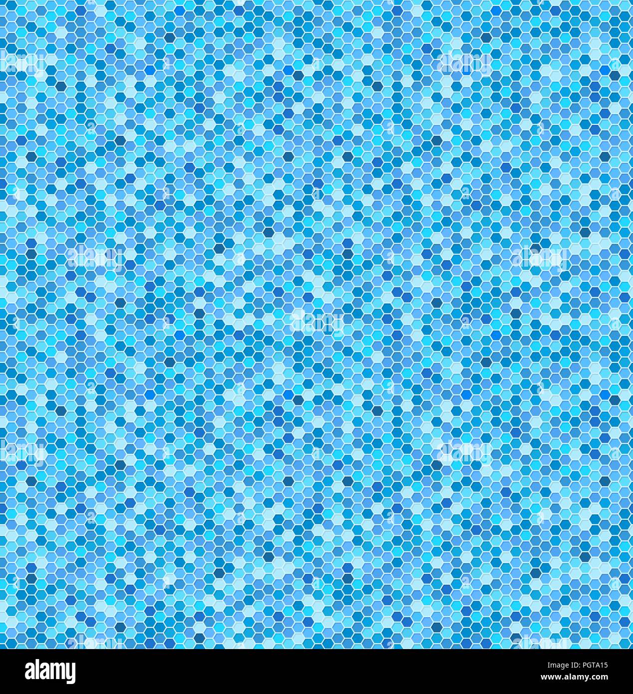Abstract seamless geometric pattern with mosaic tile in blue Stock Vector