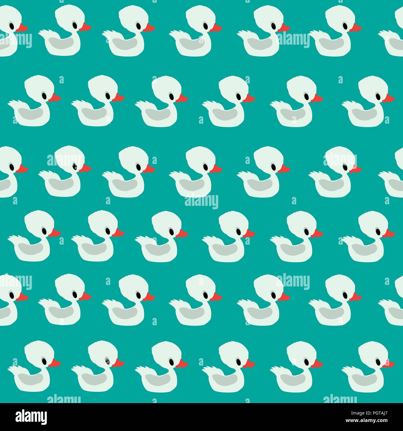 Ducklings on watter seamless pattern Stock Vector