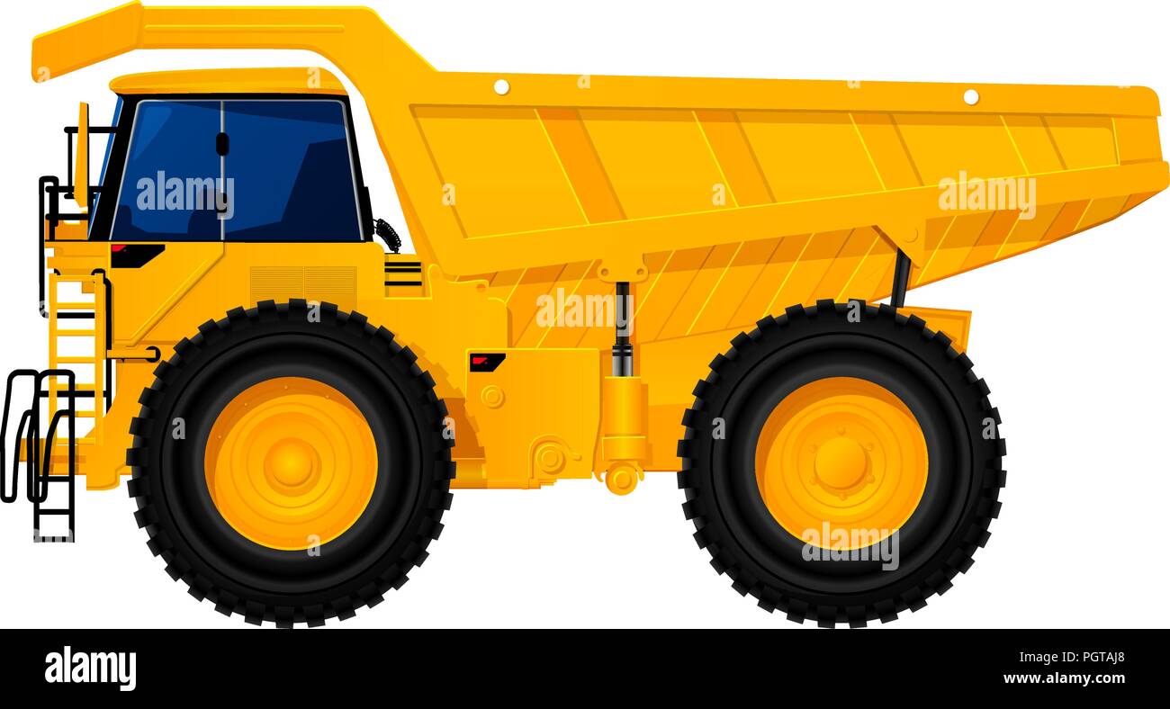 Heavy duty dump truck tipper drawing on white Stock Vector Image & Art