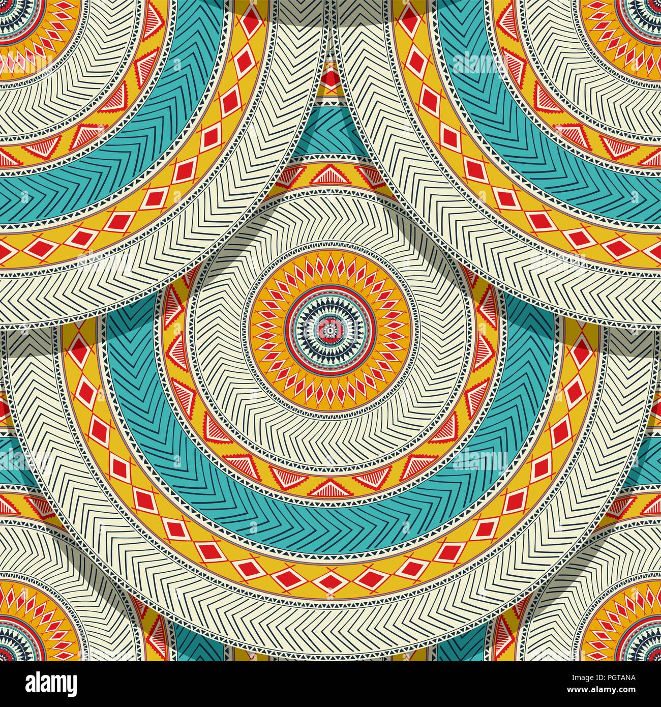 Tribal ethnic geometric seamless pattern design Stock Vector