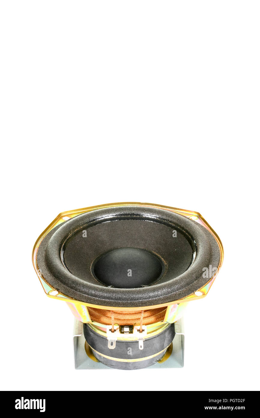 HI FI loudspeaker isolated on a white background Stock Photo