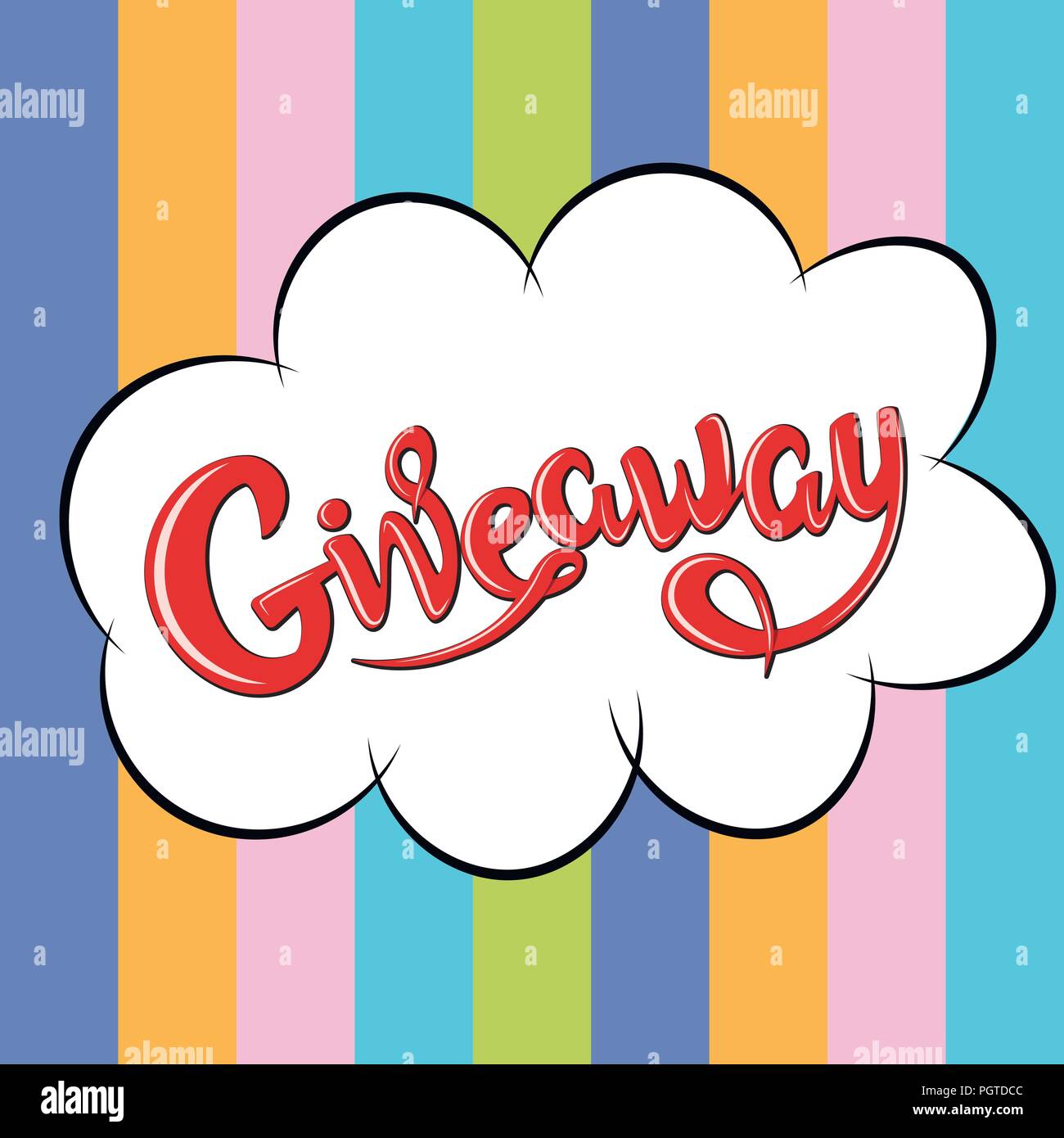 Giveaway banner, lettering, poster. Raffle, gift, lottery. Vector, pop ...