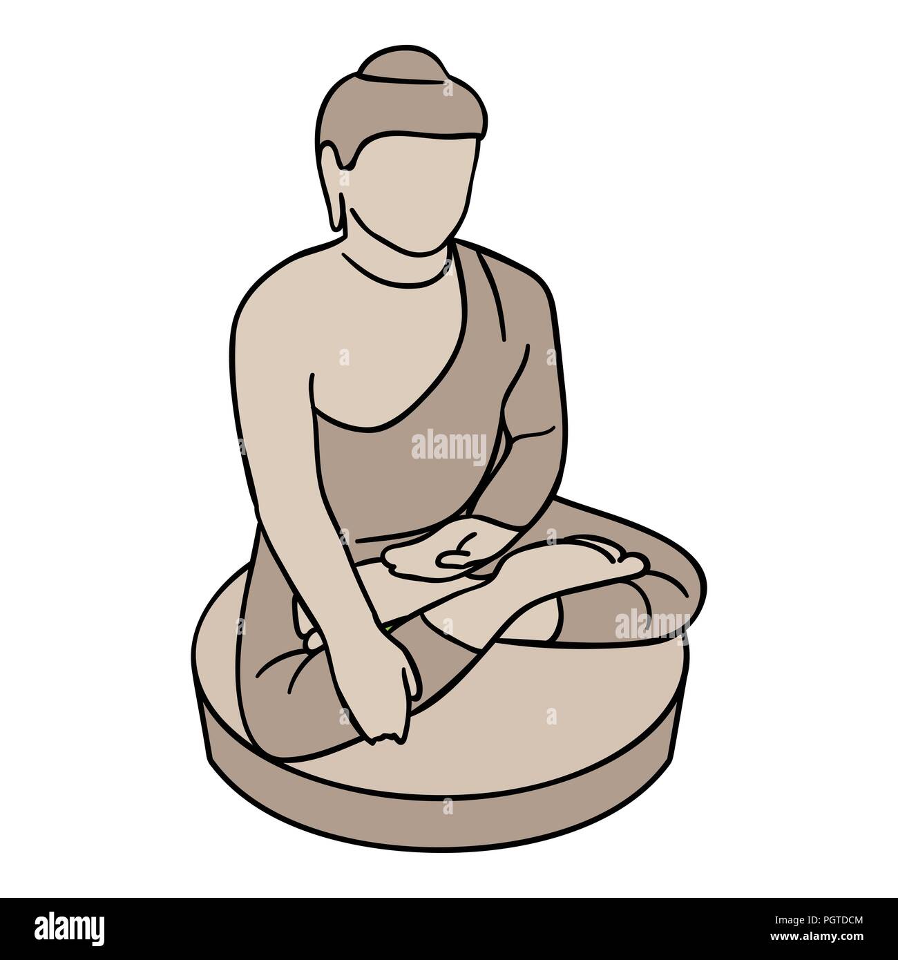 Sitting Buddha icon in cartoon style isolated on white background. South  Korea symbol vector illustration Stock Vector Image & Art - Alamy
